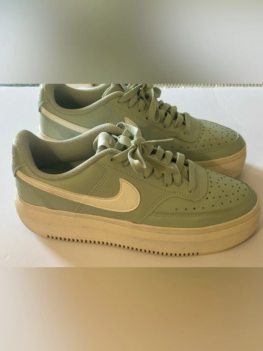 Nike Court Vision Alta Platform Sneakers Sage Green White Women’s US 9 EU 40.5